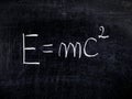 Formula E=mc2 theory Relativity balckboard chalkboard Royalty Free Stock Photo