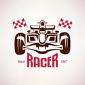 Formula 1 emblem, race bolide Royalty Free Stock Photo