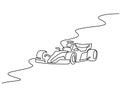 Formula F1 racing car. Continuous one line art drawing style