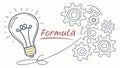 Formula gears lightbulb engineering ideas and calculated innovation. engineering vector design Generative AI Royalty Free Stock Photo