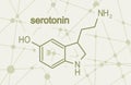 Formula hormone serotonin. Royalty Free Stock Photo