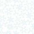 Formula molecules seamless pattern background. Chemical science. Vector line contour.