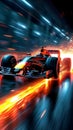 Formula One champion competition fast racing car with speed and flame Royalty Free Stock Photo