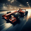 Formula One fever Race car speeds on the gripping track