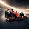 Formula One fever Race car speeds on the gripping track