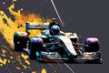 formula one racing competitions and race car with pilot, generative ai