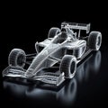 formula race car on a black background. 3d render image. Sport car racing formula one race track line art, AI Generated Royalty Free Stock Photo