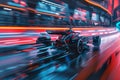 Formula race car on the road with motion blur Royalty Free Stock Photo