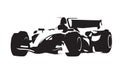 Formula racing car, abstract vector silhouette