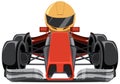 A formula racing car with a racer Royalty Free Stock Photo