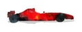 Formula racing car. Red geometric vector