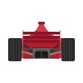 Formula 1 red racing car back view vector icon. Championship one motorsport extreme f1 vehicle drive Royalty Free Stock Photo