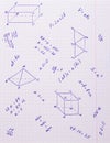 Formulas and geometric shapes Royalty Free Stock Photo