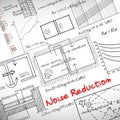 Formulas about noise reduction in buildings - concept image