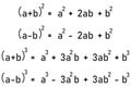 Formulas for the second and third powers of binomials