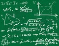 Formulas written on the chalkboard. Royalty Free Stock Photo