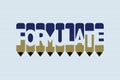 Formulate text with Pen symbol creative ideas design. Formulate typography negative space word vector illustration. Royalty Free Stock Photo