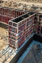 Formwork and columns in housing construction Royalty Free Stock Photo