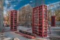 Formwork for columns in housing Royalty Free Stock Photo