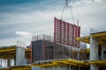 Formwork transport by crane Royalty Free Stock Photo