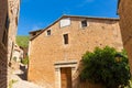 Fornalutx village church in Majorca Balearic island Royalty Free Stock Photo