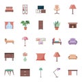 forniture house elements set icons