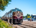 Fornt view of the Napa Valley Wine Train. Royalty Free Stock Photo