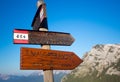 Foro Camp signs in the mountains of Dolomite Royalty Free Stock Photo