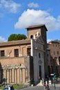 Foro Olitorio and Theatre of Marcellus on Piazza della Bocca della Verita in the City of Rome, Italy 