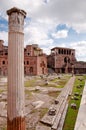 Foro Traiano and roman Column at Rome - Italy Royalty Free Stock Photo