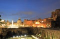 Foro Traiano Trajan Forum Roman ruin night cityscape Rome Italy Royalty Free Stock Photo