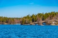 Forrested island on lake malaren near Stockholm, Sweden Royalty Free Stock Photo