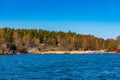 Forrested island on lake malaren near Stockholm, Sweden Royalty Free Stock Photo