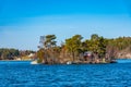 Forrested island on lake malaren near Stockholm, Sweden Royalty Free Stock Photo