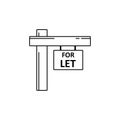 For Let Black And White Vector Sign Icon Royalty Free Stock Photo