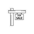 For Sale Black And White Vector Sign Icon Royalty Free Stock Photo