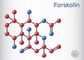 Forskolin, coleonol molecule. It is anti-HIV agent, labdane diterpene, is found in the Indian Coleus plant. Structural chemical