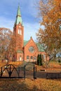 Forssa Church, Finland in Autumn Royalty Free Stock Photo