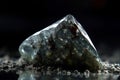 Forsterite is rare precious natural stone on black background. AI generated. Header banner mockup with space. Royalty Free Stock Photo