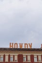 The classic rooftop sign of the historical Howdy Hotel Royalty Free Stock Photo