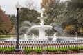 Forsyth Park Fountain historic Savannah Georgia GA Royalty Free Stock Photo
