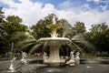 Statues and Fountains in Forsyth Park in Savannah Georgia USA