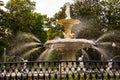 Statues and Fountains in Forsyth Park in Savannah Georgia USA