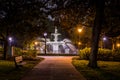 Forsyth Park in Savannah, Georgia at Night