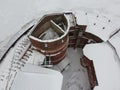 Fort Alexander I Plague Kronstadt, St. Petersburg winter view from above