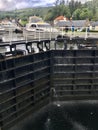 Fort Augustus, Scotland, UK: Boats at the Caledonian Canal locks