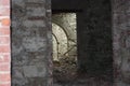 Fort Bastione, a nineteenth-century military fortress, abandoned to the neglect of nature. distressing stone construction inside Royalty Free Stock Photo