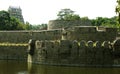 Fort battlement with temple tower