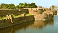 Big trench with castle battlements landscape Royalty Free Stock Photo