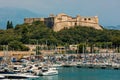 Fort Carre and harbor with yachts in Antibes, France Royalty Free Stock Photo